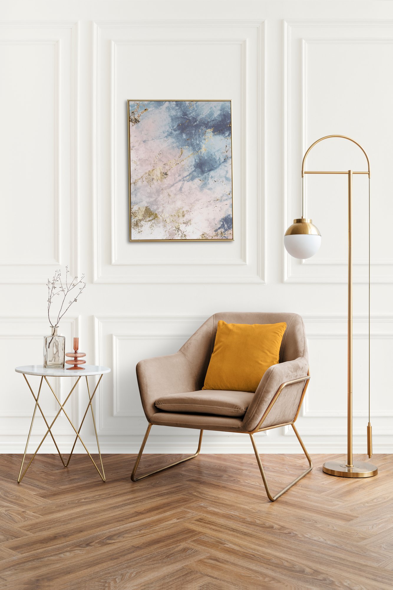 picture-frame-by-velvet-armchair